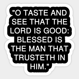 Psalm 34:8 Bible Verse Text KJV Sticker